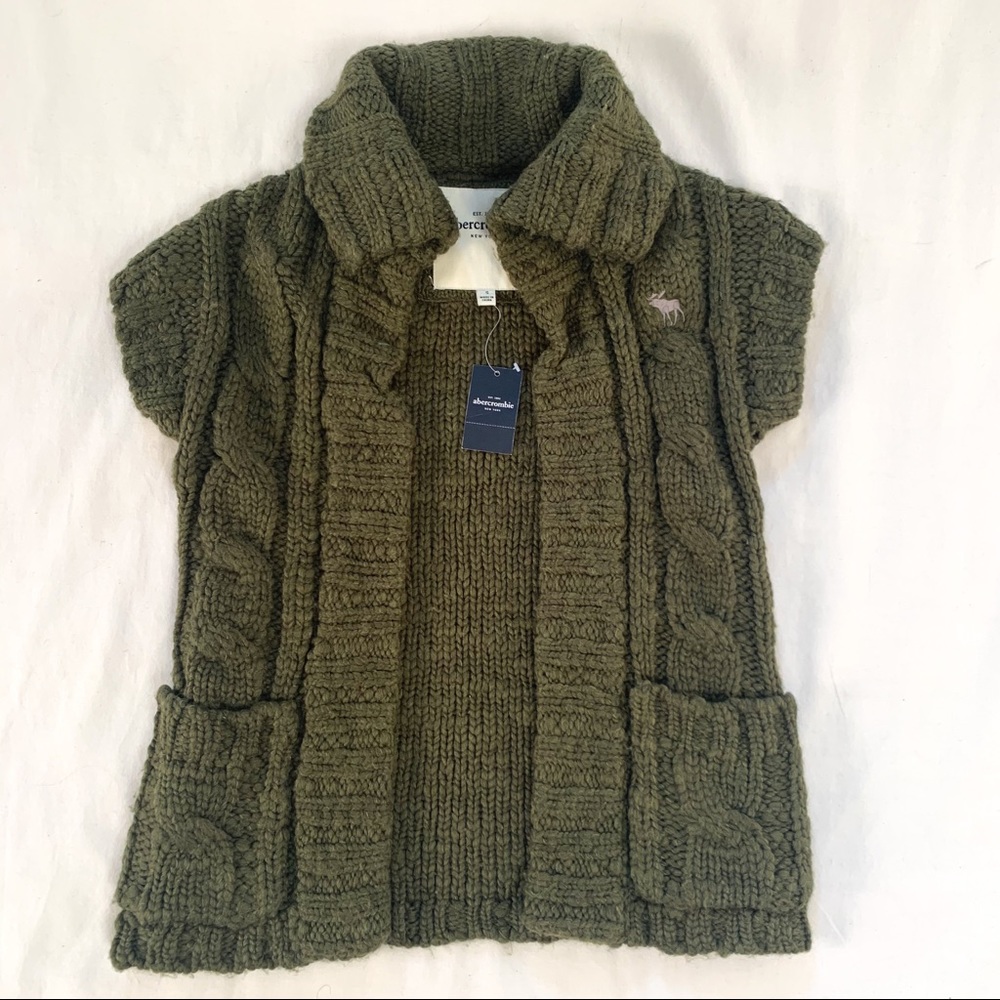 Abercrombie kids olive cap sleeve sweater